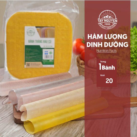 hàm lượng dinh dưỡng của bánh tráng rau củ